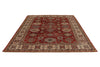 8x10 Red and Ivory Kazak Tribal Rug