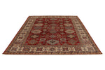 8x10 Red and Ivory Kazak Tribal Rug