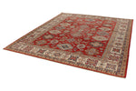 8x10 Red and Ivory Kazak Tribal Rug