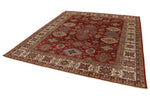 8x10 Red and Ivory Kazak Tribal Rug