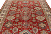 8x10 Red and Ivory Kazak Tribal Rug