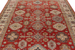 8x10 Red and Ivory Kazak Tribal Rug