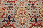9x12 Light Gray and Multicolor Kazak Tribal Rug