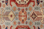 9x12 Light Gray and Multicolor Kazak Tribal Rug