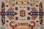 9x12 Light Gray and Multicolor Kazak Tribal Rug