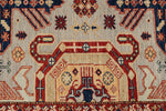 9x12 Light Gray and Multicolor Kazak Tribal Rug