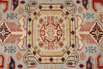 9x12 Light Gray and Multicolor Kazak Tribal Rug