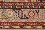 9x12 Light Gray and Multicolor Kazak Tribal Rug