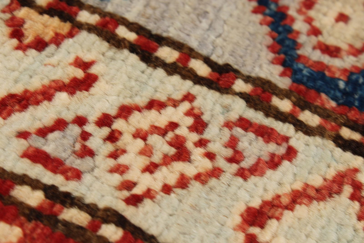 9x12 Light Gray and Multicolor Kazak Tribal Rug