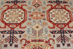 9x12 Light Gray and Multicolor Kazak Tribal Rug