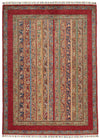 5x7 Red and Multicolor Tribal Rug