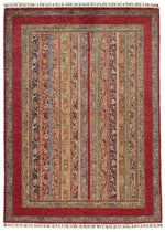 5x7 Red and Multicolor Tribal Rug