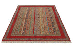 5x7 Red and Multicolor Tribal Rug