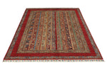5x7 Red and Multicolor Tribal Rug