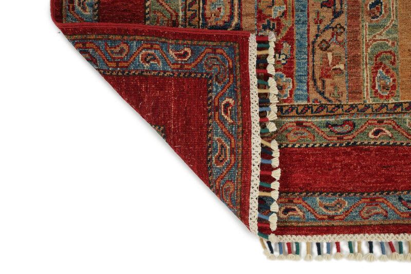 5x7 Red and Multicolor Tribal Rug