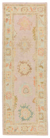 3x9 Light Purple and Light Blue Turkish Oushak Runner