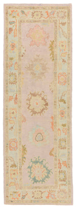 3x9 Light Purple and Light Blue Turkish Oushak Runner