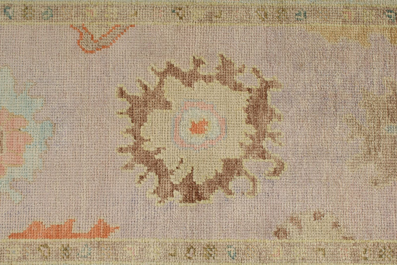 3x9 Light Purple and Light Blue Turkish Oushak Runner