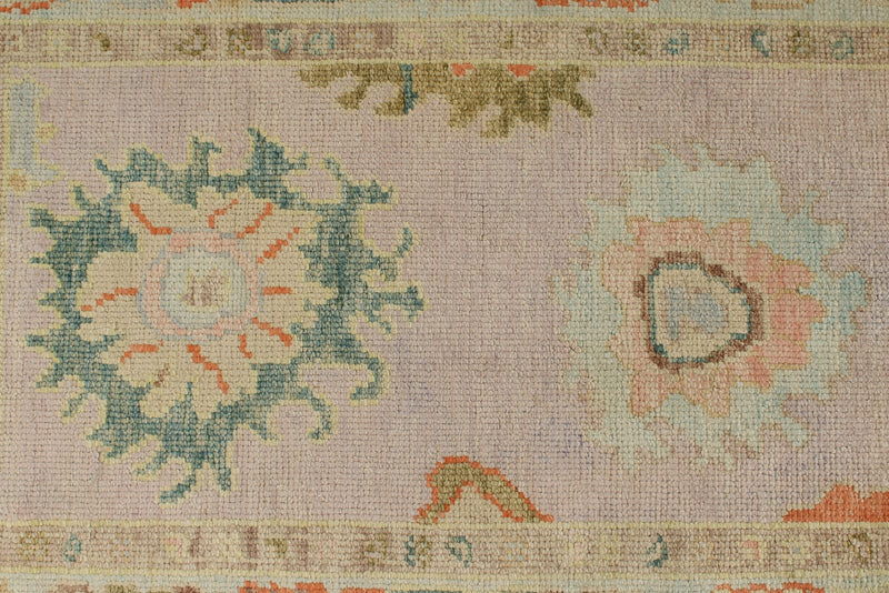 3x9 Light Purple and Light Blue Turkish Oushak Runner