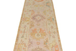 3x9 Light Purple and Light Gray Turkish Oushak Runner