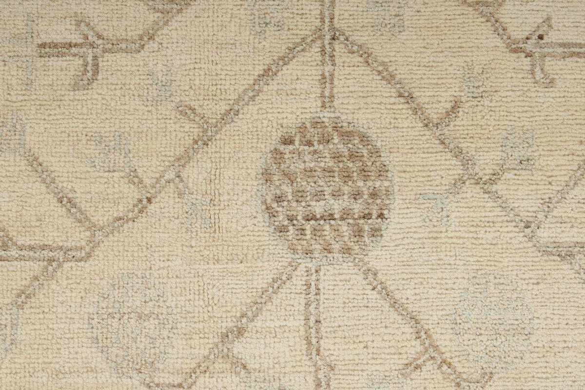 6x9 Brown and Ivory Turkish Oushak Rug