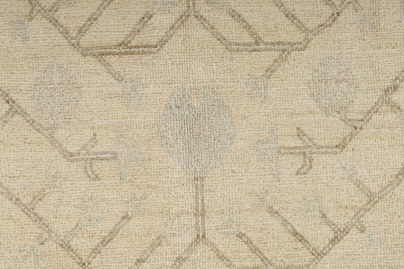 6x9 Brown and Ivory Turkish Oushak Rug