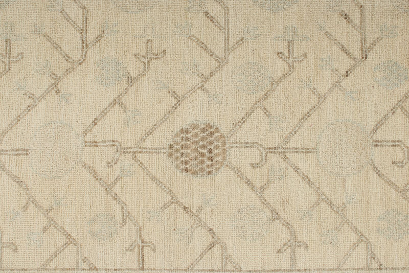 6x9 Brown and Ivory Turkish Oushak Rug