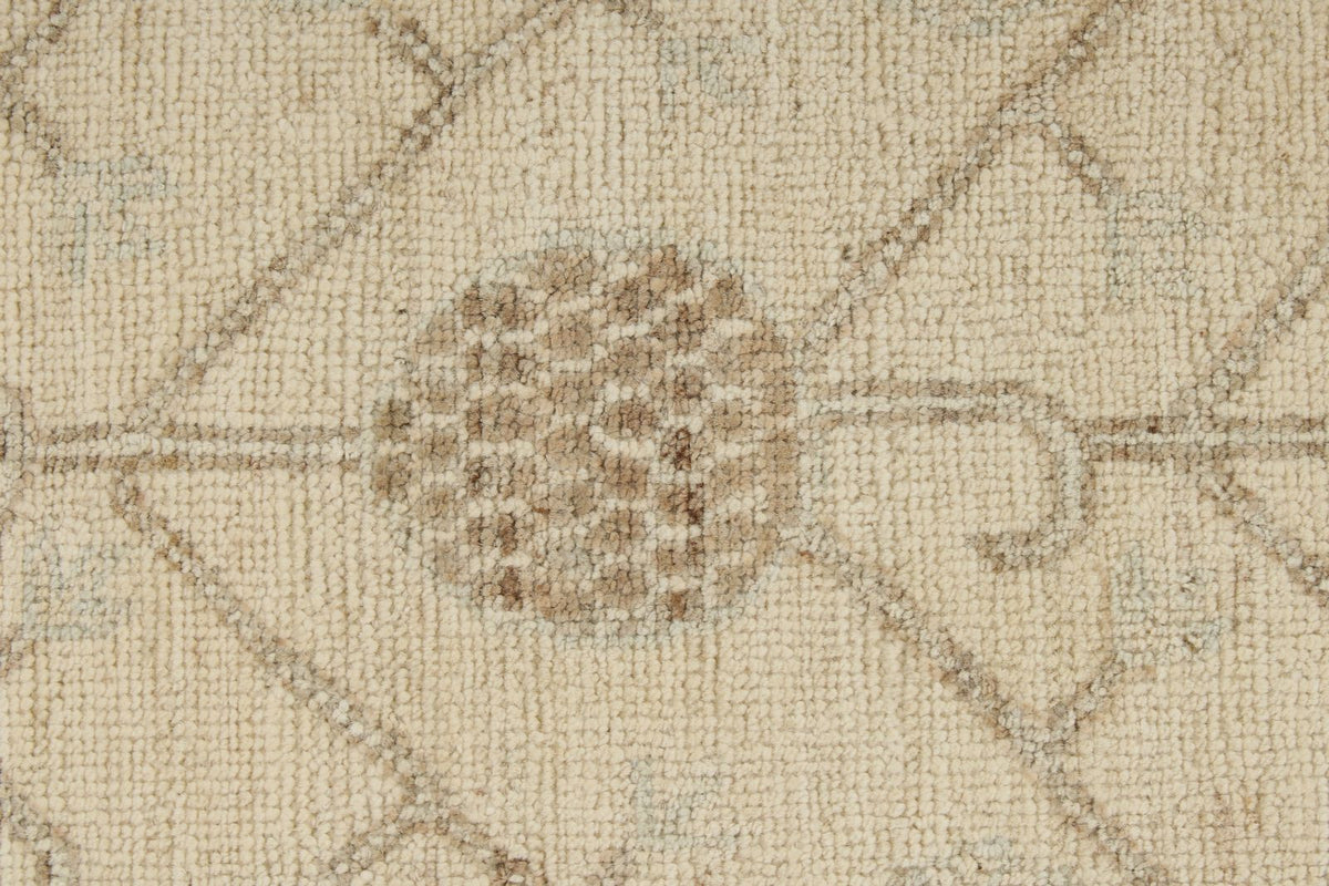 6x9 Brown and Ivory Turkish Oushak Rug