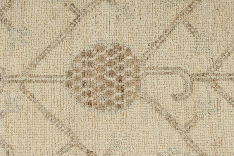 6x9 Brown and Ivory Turkish Oushak Rug