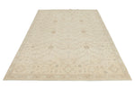 6x9 Brown and Ivory Turkish Oushak Rug