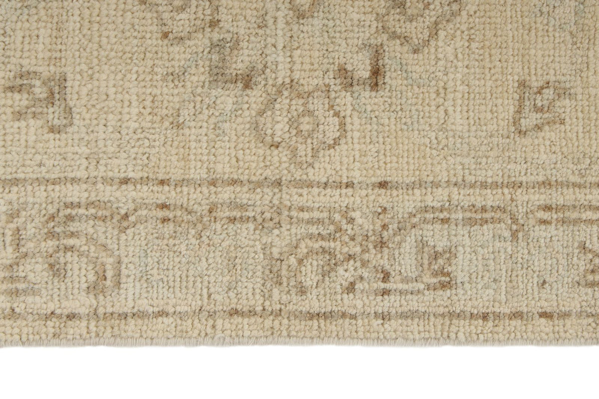 6x9 Brown and Ivory Turkish Oushak Rug