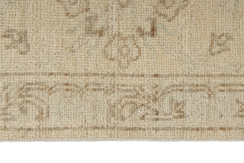 6x9 Brown and Ivory Turkish Oushak Rug