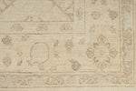 6x9 Brown and Ivory Turkish Oushak Rug
