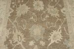 6x9 Brown and Ivory Turkish Oushak Rug