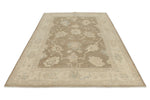 6x9 Brown and Ivory Turkish Oushak Rug
