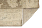 6x9 Brown and Ivory Turkish Oushak Rug