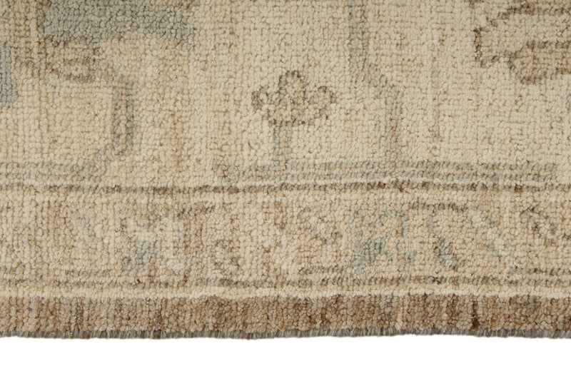 6x9 Brown and Ivory Turkish Oushak Rug