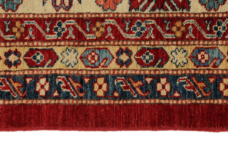 12x15 Red and Ivory Kazak Tribal Rug