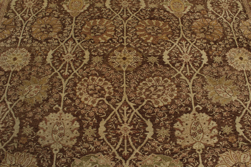 10x15 Brown and Ivory Turkish Oushak Rug