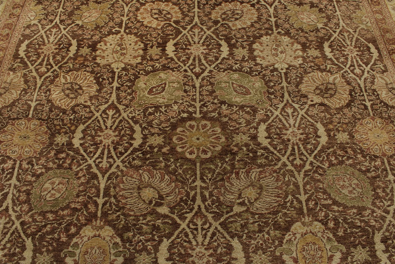 10x15 Brown and Ivory Turkish Oushak Rug