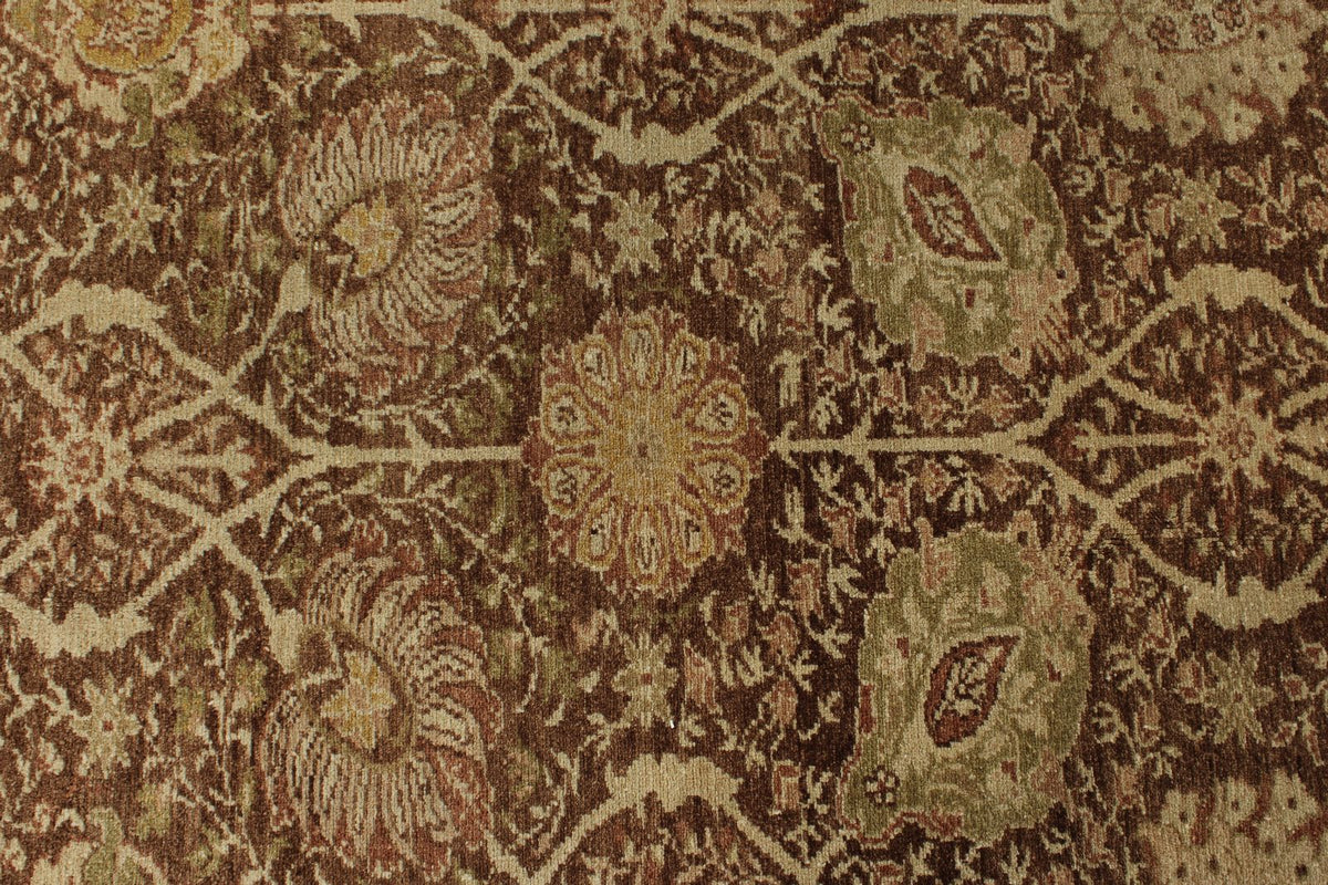 10x15 Brown and Ivory Turkish Oushak Rug