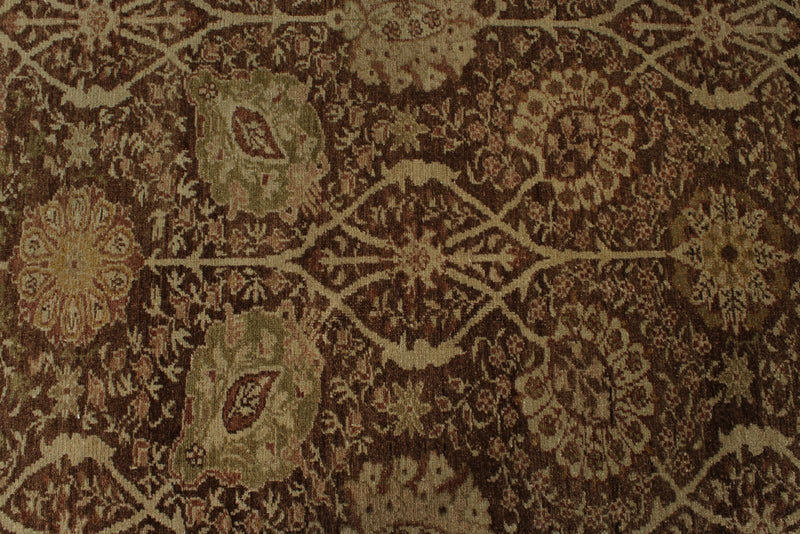 10x15 Brown and Ivory Turkish Oushak Rug