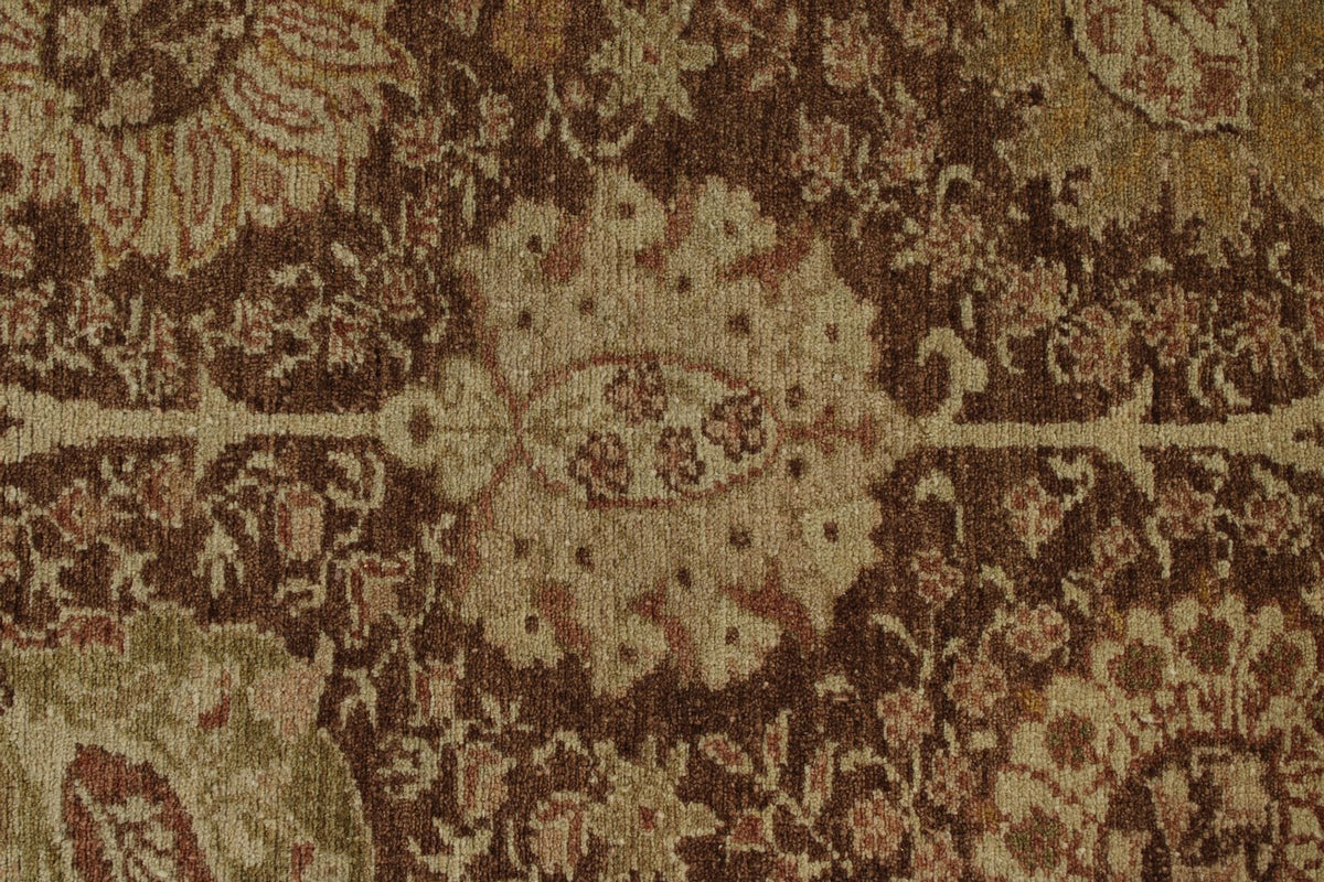 10x15 Brown and Ivory Turkish Oushak Rug
