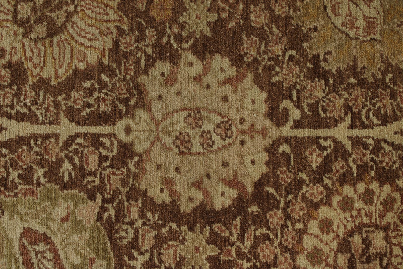 10x15 Brown and Ivory Turkish Oushak Rug