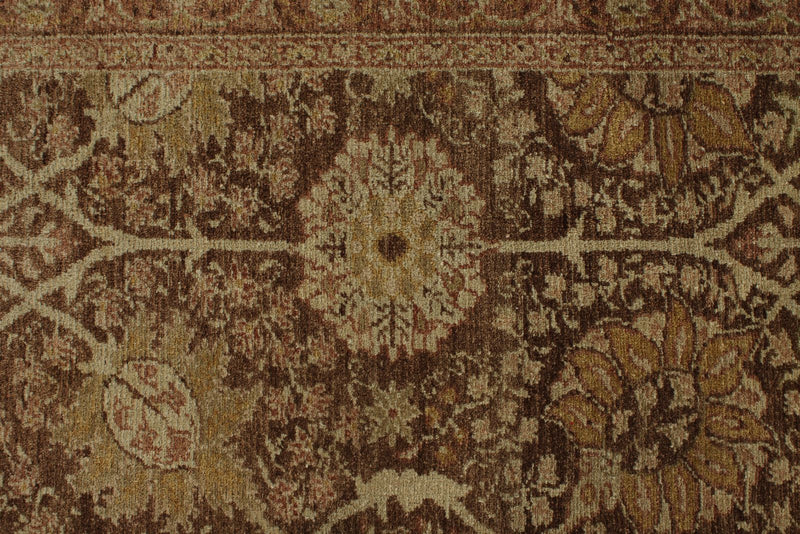 10x15 Brown and Ivory Turkish Oushak Rug