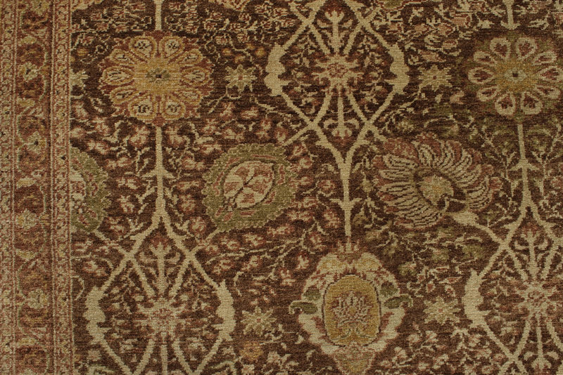 10x15 Brown and Ivory Turkish Oushak Rug