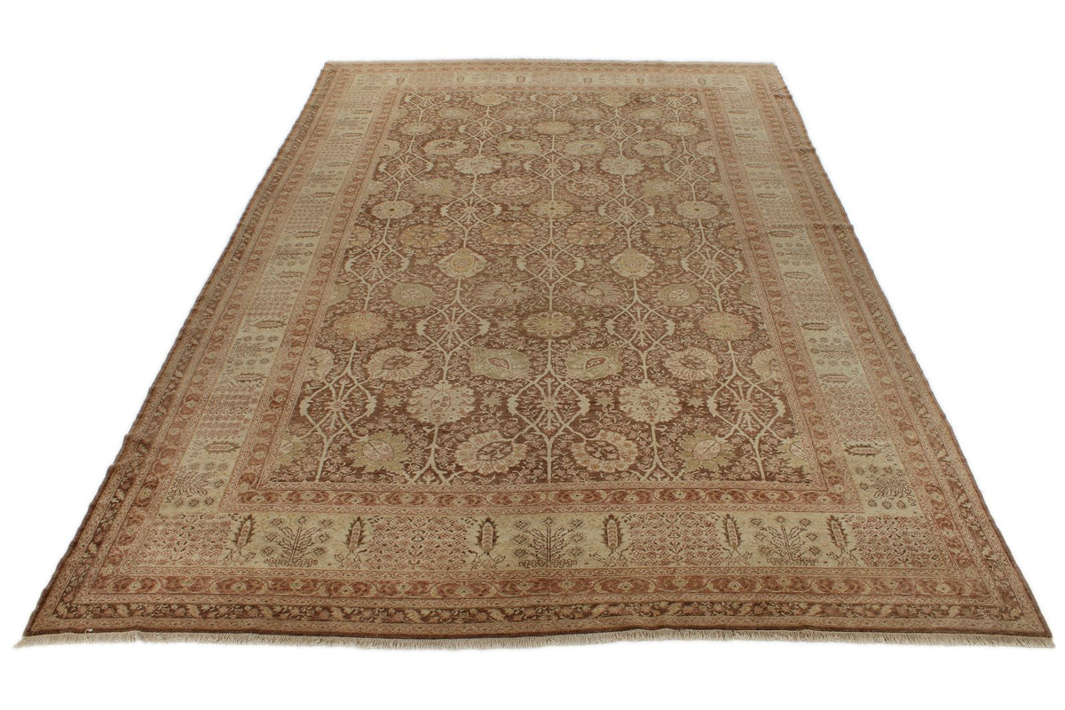 10x15 Brown and Ivory Turkish Oushak Rug