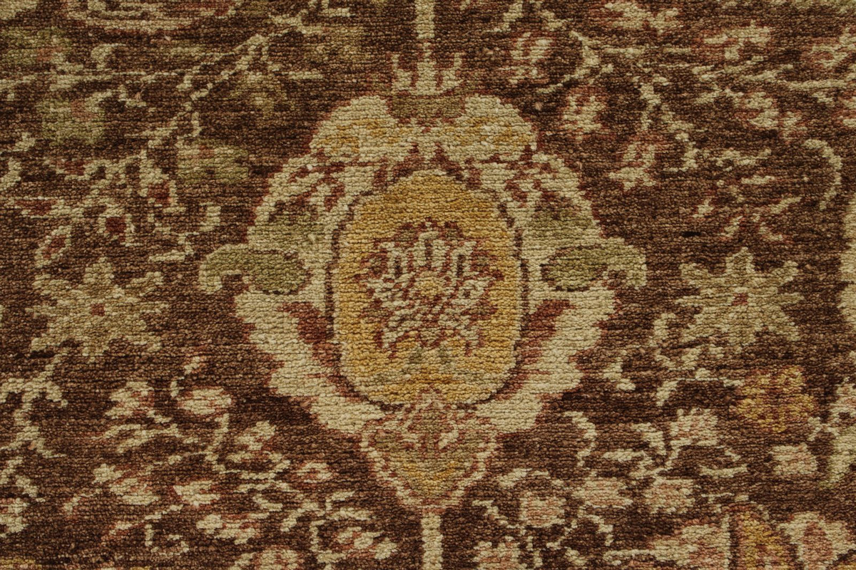 10x15 Brown and Ivory Turkish Oushak Rug