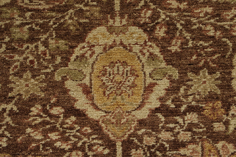 10x15 Brown and Ivory Turkish Oushak Rug