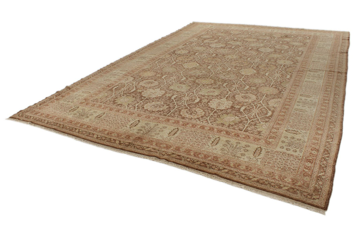 10x15 Brown and Ivory Turkish Oushak Rug